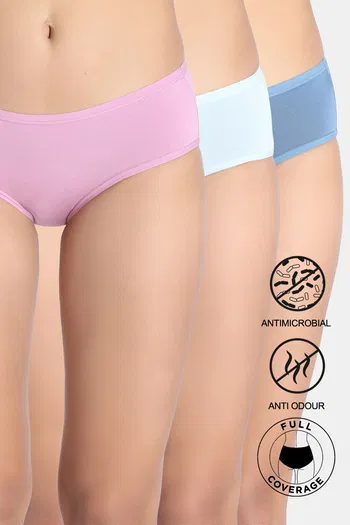 Buy Zivame Low Rise Full Coverage Hipster Panty (Pack of 3) - Multicolor